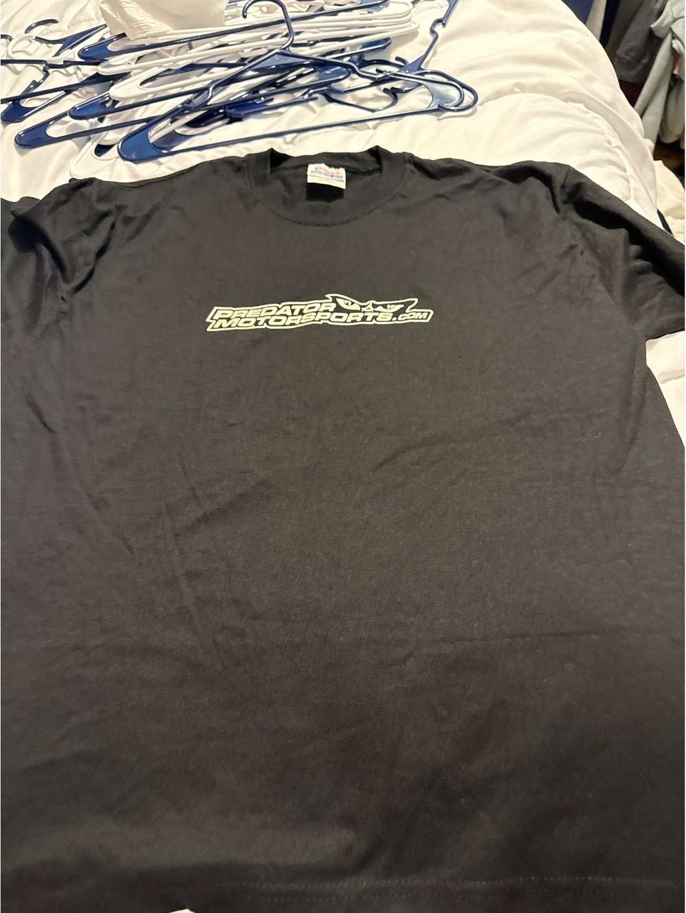 Hanes Heavyweight 50/50 Predator Motorsports Black T-Shirt Adult Large